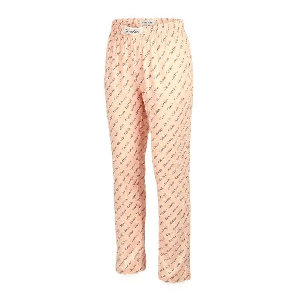 Calvin Klein Pink Pajama Bottoms w/ Logo Pattern - Size Large